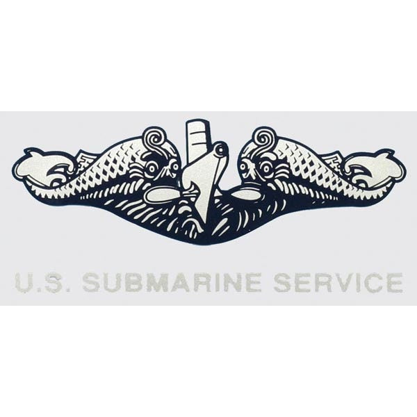 NAVY Submarine Warfare Badge Enlisted Vinyl Decal Sticker - 5.2x2.3 Inch - United States Navy Clear Decal Car Truck Window Vehicle Military