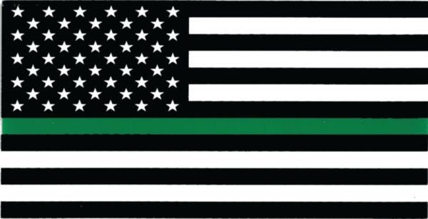 American Flag Thin Green Line Military Vinyl Decal Sticker - 4.5x2.3 Inch - Military Clear Decal Car Truck Window Vehicle Craft Supply