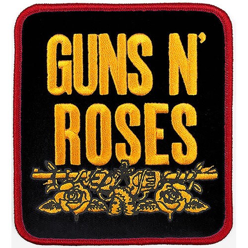 GUNS N' ROSES Stacked Black Patch - 3.5x4 Inch - Rock Band Embroidered Patch Applique Craft Supply - Officially Licensed