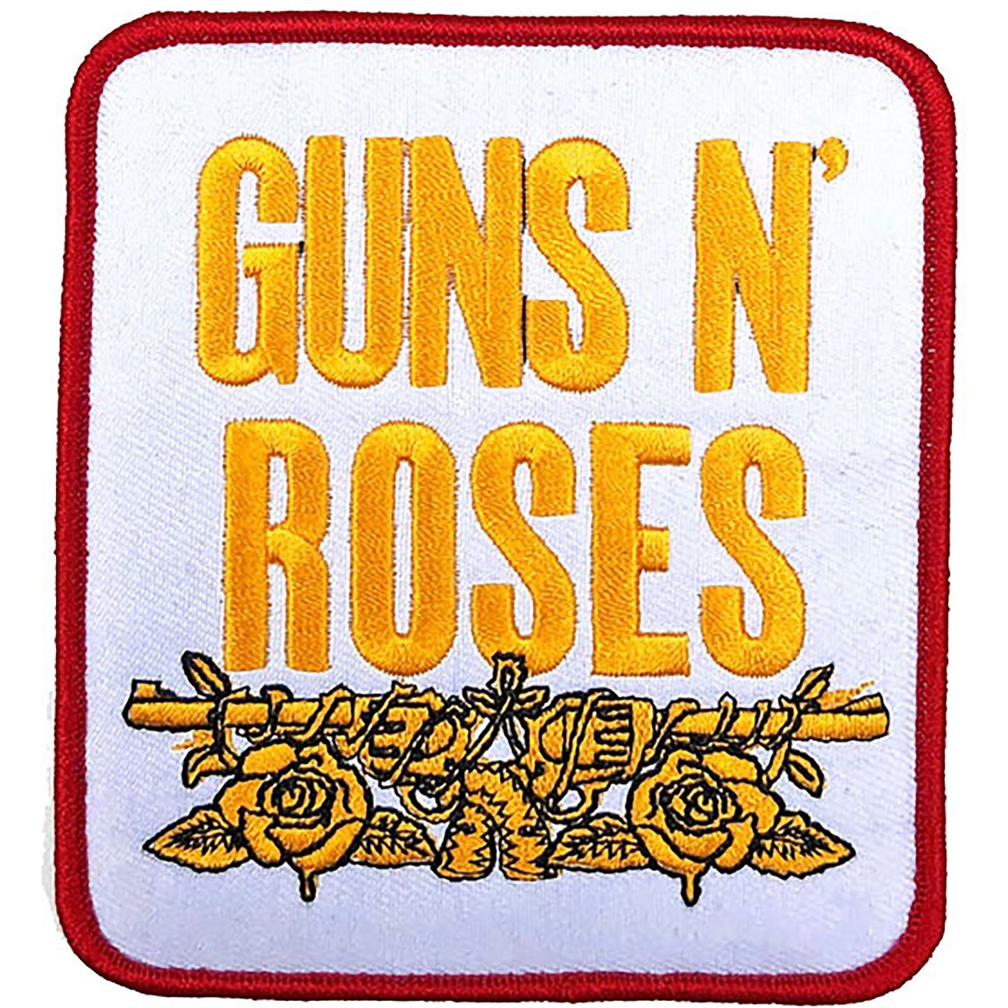 GUNS N' ROSES Stacked White Patch - Approx 3.5x4 Inch - Rock Band Embroidered Patch Applique Craft Supply - Officially Licensed