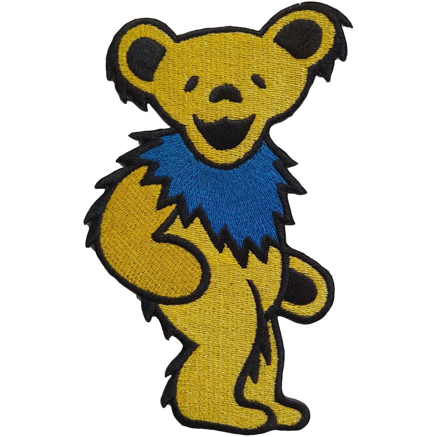 GRATEFUL DEAD Yellow Dancing Bear Patch - 1.25x2 Inch - Rock Band Embroidered Patch Applique Craft Supply - Officially Licensed