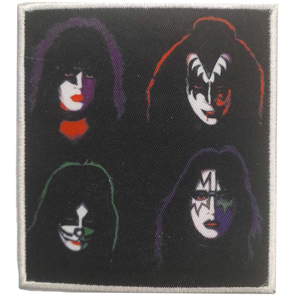 KISS 4 Heads Patch - 3.25x3.75 Inch - KISS Gene Peter Paul Ace Rock Band Embroidered Patch Applique Craft Supply - Officially Licensed