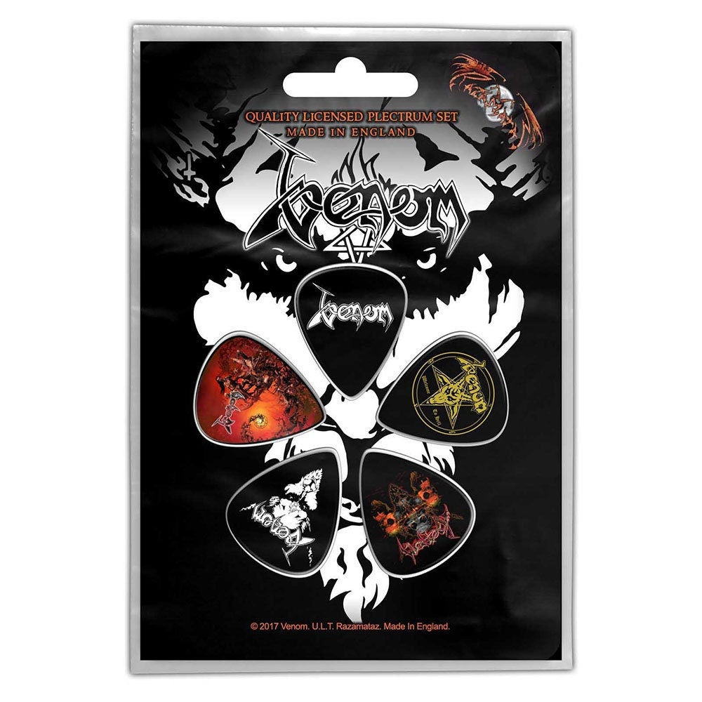 VENOM Guitar Pick 5 Piece Set - Venom Black Metal English Heavy Metal Band - Plectrum Set Craft Supply - Officially Licensed