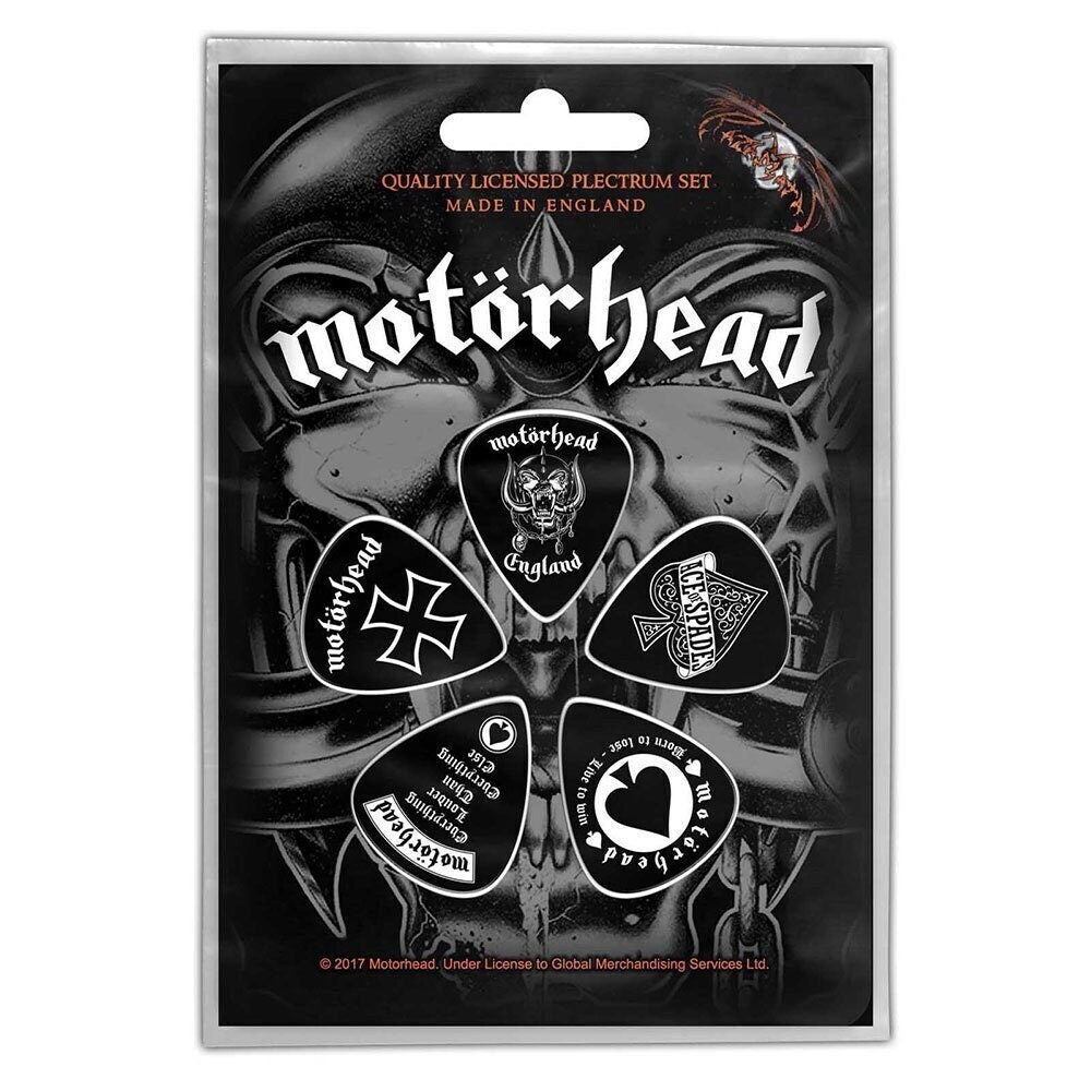 MOTORHEAD Guitar Pick 5 Piece Set - Motörhead England English Rock Band - Plectrum Set Craft Supply - Officially Licensed
