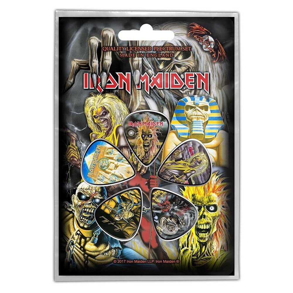IRON MAIDEN Guitar Pick 5 Piece Set - Iron Maiden Early Albums Metal Band - Plectrum Set Craft Supply - Officially Licensed