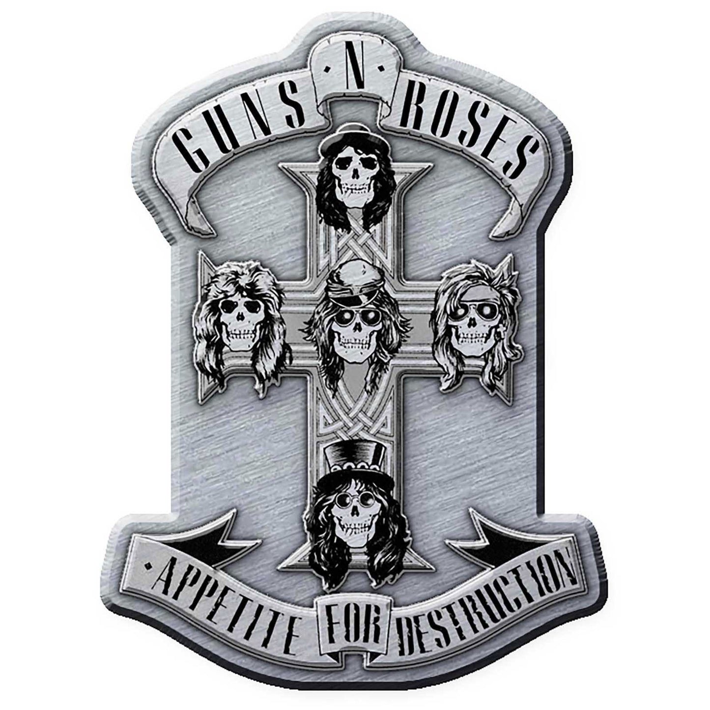 GUNS N ROSES Enamel Metal Pin Badge - Approx 1 Inch - Guns N' Roses Appetite - Pinback Badge Button Lapel With Butterfly Clutch Attachment