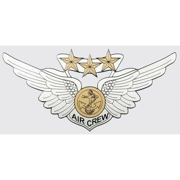 Combat Aircrew Badge Vinyl Decal Sticker - 6.5x3 Inch - United States Marine Combat Flight Clear Decal Car Truck Window Vehicle Military