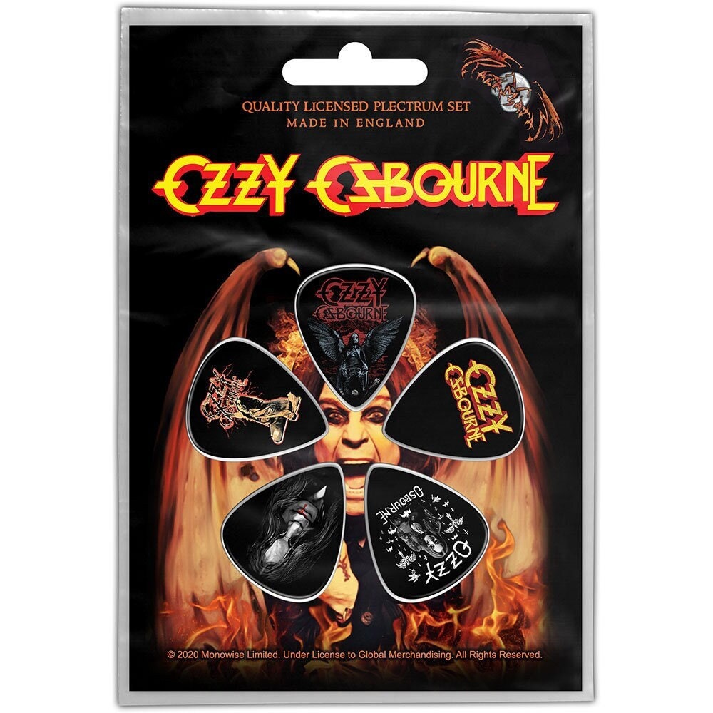 OZZY OSBOURNE Guitar Pick 5 Piece Set - Ordinary Man Rock Musician Rockstar - Plectrum Set Craft Supply - Officially Licensed
