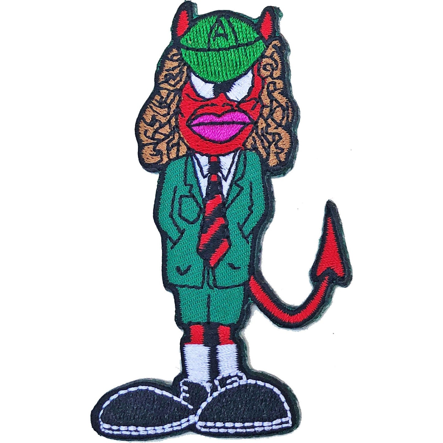 ACDC Angus Devil Patch - 4x1.5 Inch - AC/DC Angus Devil Figure Embroidered Patch Applique Craft Supply - Officially Licensed!
