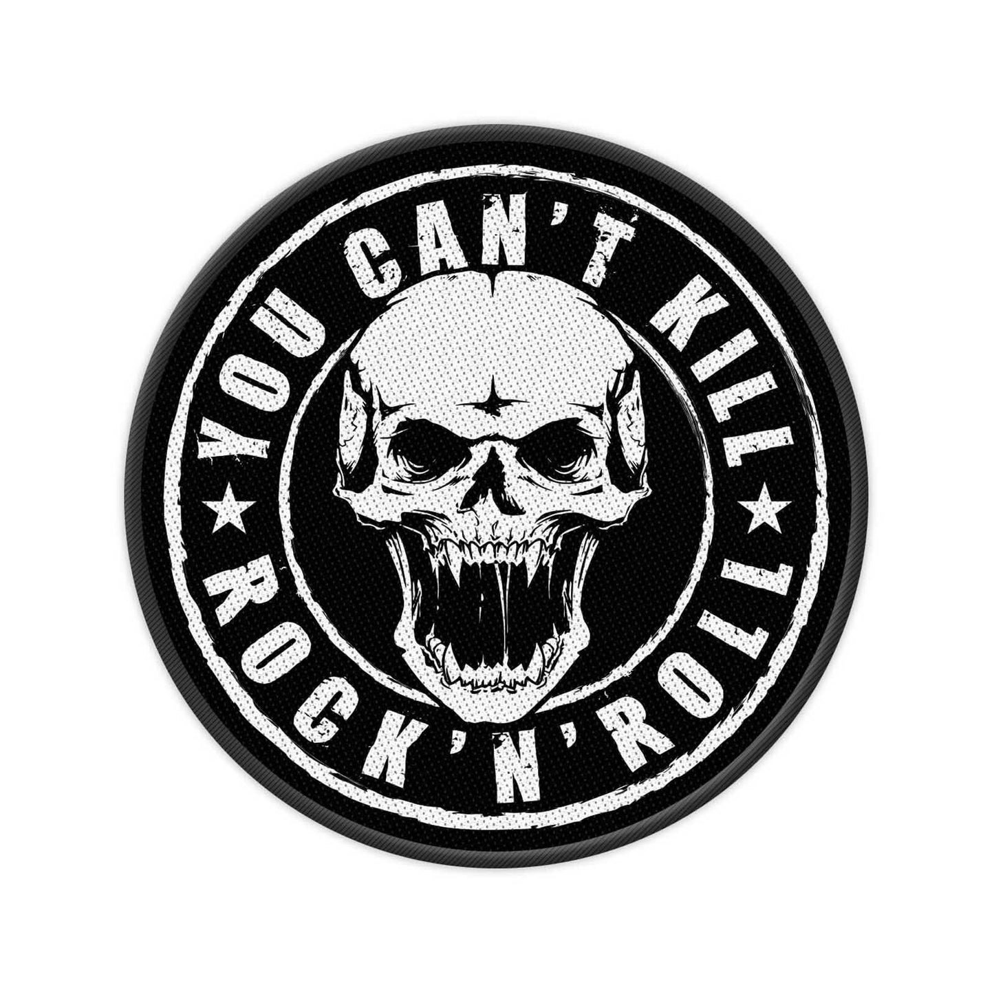 You Can't Kill Rock N Roll Patch - 4 Inch - Skull Biker Motorcycle Embroidered Patch Applique Craft Supply - Officially Licensed