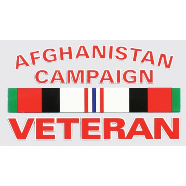 Afghanistan Campaign Veteran with Campaign Ribbon Clear Decal Sticker - United States Military Clear Decal For Car Truck Window Vehicle