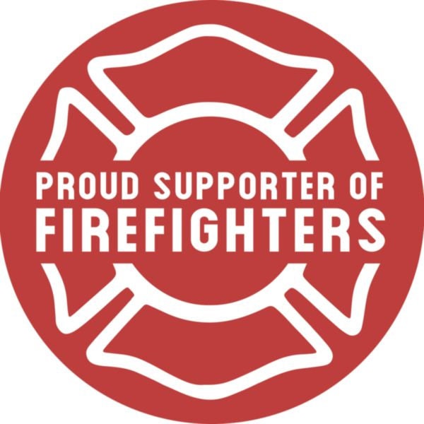 Proud Supporter of Firefighters Vinyl Decal Sticker - 3 Inch - Firefighter Badge Crest Clear Decal Car Truck Window Vehicle Craft Supply