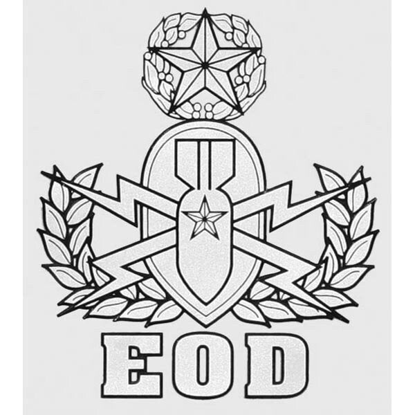 EOD Master Clear Decal Sticker - 3.5x4 Inch - Explosive Technician Badge United States Military Clear Decal For Car Truck Window Vehicle