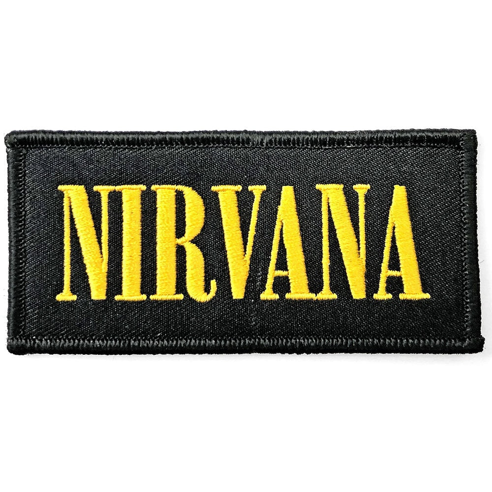 NIRVANA Patch - 4x1.75 Inch - Kurt Cobain Nirvana Logo Rock Band Logo Embroidered Patch Applique Craft Supply - Officially Licensed