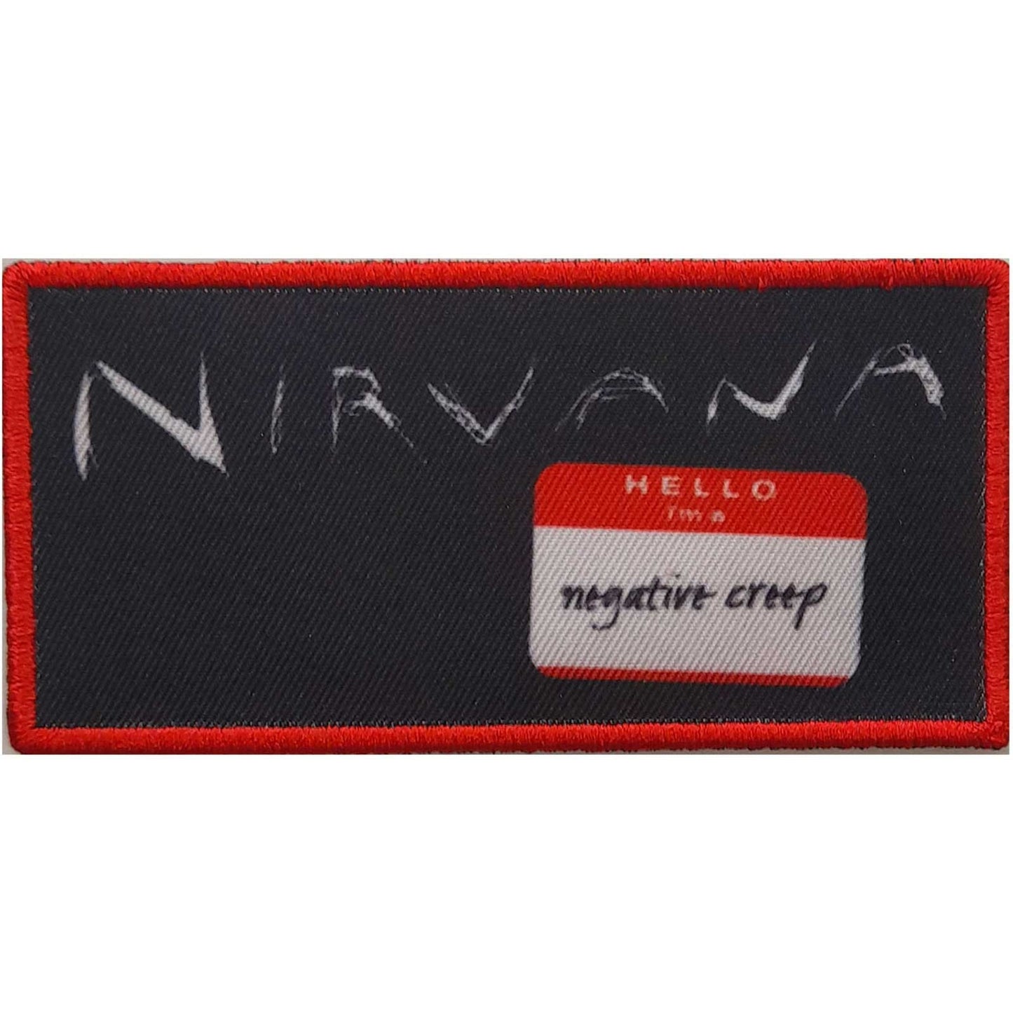 NIRVANA Patch - 4x2.5 Inch - Nirvana Negative Creep Kurt Cobain Rock Band Logo Embroidered Patch Applique Craft Supply - Officially Licensed