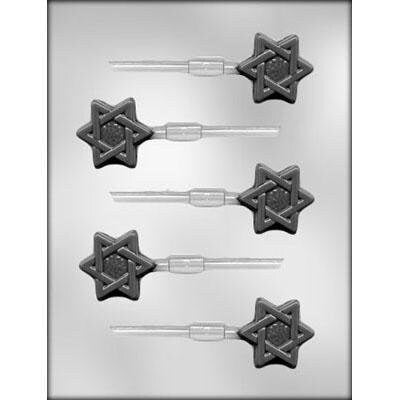 STAR OF DAVID Sucker Lolly Chocolate Candy Mold -- King David Judaism Religious Jewish Craft Supply