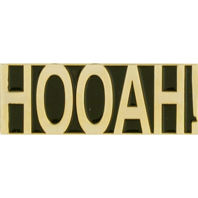 Army HOOAH! Text Lapel Pin - 1.15 Inch - United States Army Enamel Pin for Backpack Tie Shirt Trading Button Pinback Craft Supply