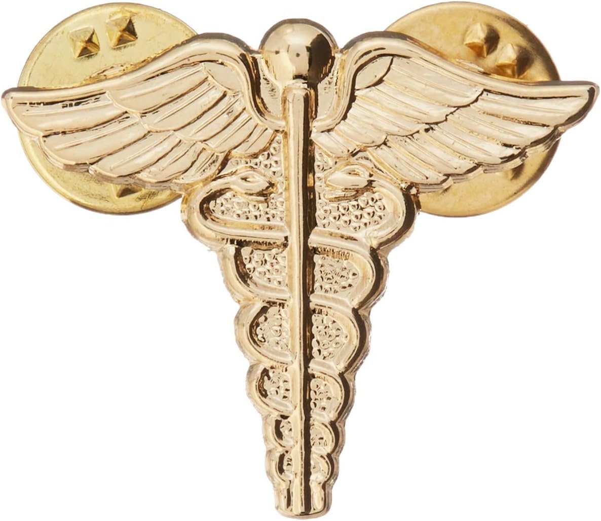 ARMY Medical Corps Medic Caduceus Lapel Pin - 1 Inch - United States Army Enamel Pin Backpack Tie Shirt Trading Button Pinback Craft Supply