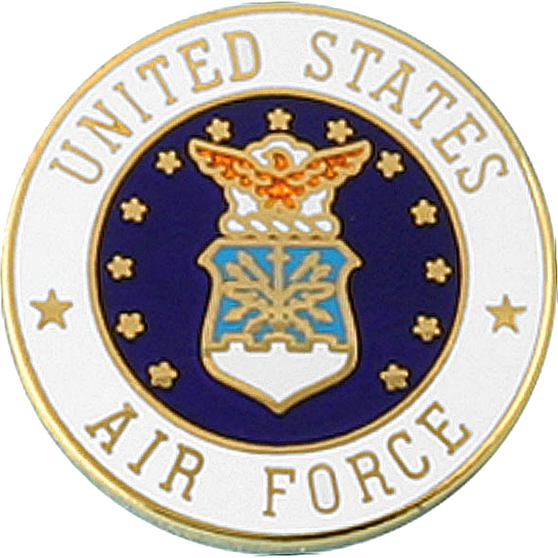 AIR FORCE Crest Lapel Pin - 0.75 Inch - United States Air Force USAF Enamel Pin for Backpack Tie Shirt Trading Button Pinback Craft Supply