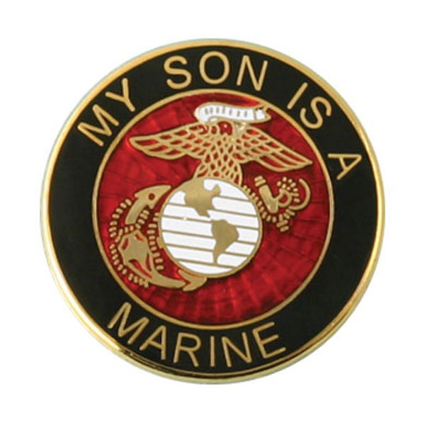 My Son Is A MARINE Lapel Pin - 1 Inch - United States Marine Corps USMC Enamel Pin Backpack Shirt Trading Button Pinback Craft Supply