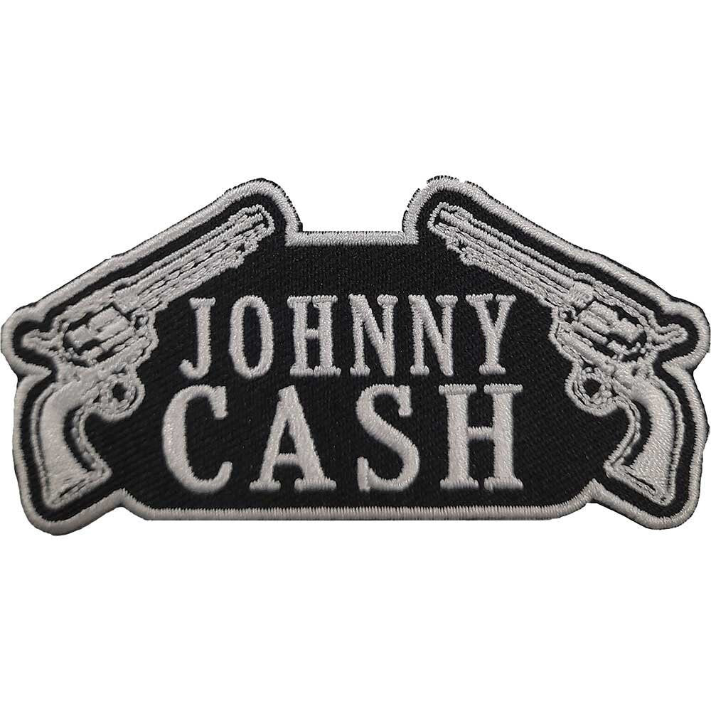 JOHNNY CASH Guns Pistols Patch - 3.6x1.75 Inch - Legendary Country Singer Embroidered Patch Applique Craft Supply - Officially Licensed