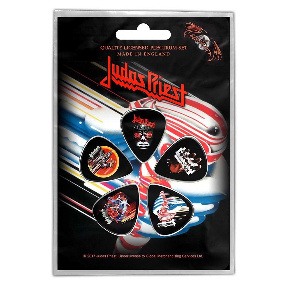 JUDAS PRIEST Guitar Pick 5 Piece Set - Judas Priest Turbo Heavy Metal Band - Plectrum Set Craft Supply - Officially Licensed