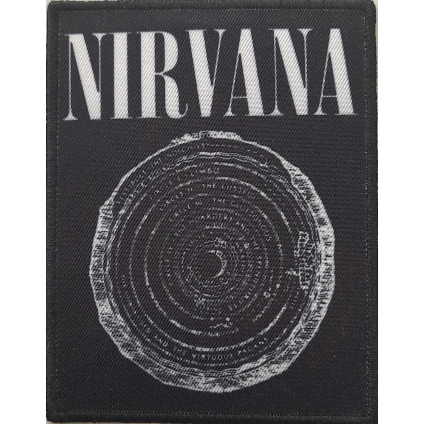 NIRVANA Patch - 4x3 Inch - Nirvana Vestibule Kurt Cobain Rock Band Logo Embroidered Patch Applique Craft Supply - Officially Licensed