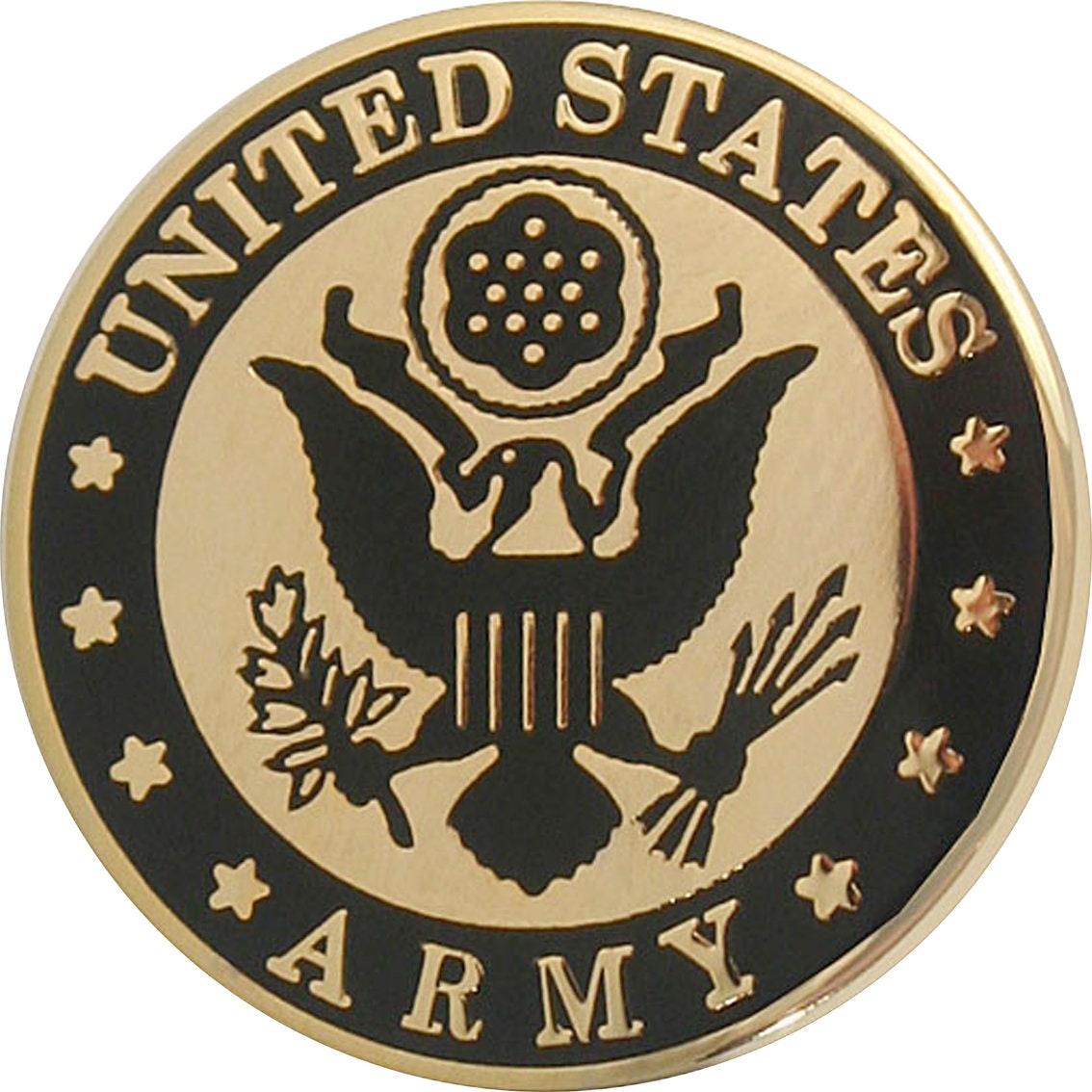 United States Army Crest Lapel Pin - 0.75 Inch - US Army Round Enamel Pin for Backpack Tie Shirt Trading Button Pinback Craft Supply