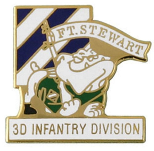 ARMY 3rd Infantry Fort Stewart Bulldog Lapel Pin - 0.75 Inch - US Army Enamel Pin Backpack Shirt Trading Button Pinback Craft Supply