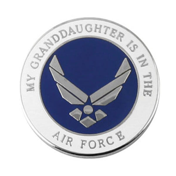 My Granddaughter Is In The AIR FORCE Lapel Pin - 0.75 Inch - United States Air Force Enamel Pin Shirt Trading Button Pinback Craft Supply