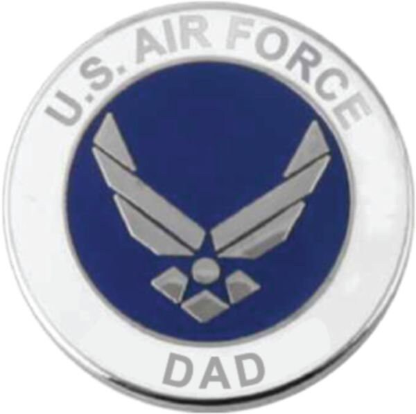 AIR FORCE Dad Lapel Pin - 0.75 Inch - United States Air Force USAF Enamel Pin for Backpack Tie Shirt Trading Button Pinback Craft Supply