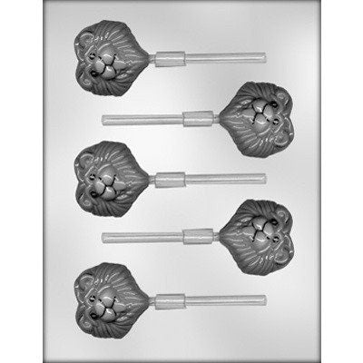 LION HEAD Sucker Chocolate Candy Mold -- Jungle Safari Zoo Animal Lolly Craft Supply