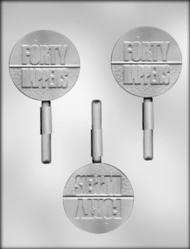 FORTY HAPPENS Sucker Chocolate Candy Mold -- Over The Hill Turning 40 Lolly Lollipop Craft Supply