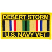 Desert Storm U.S. NAVY Veteran Patch - Service Ribbons USN Navy Vet United States Military Embroidered Patch Applique Craft Supply