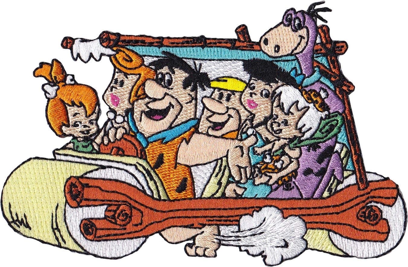 FLINTSTONES Car Patch - Flintstone Embroidered Patch Hanna-Barbera