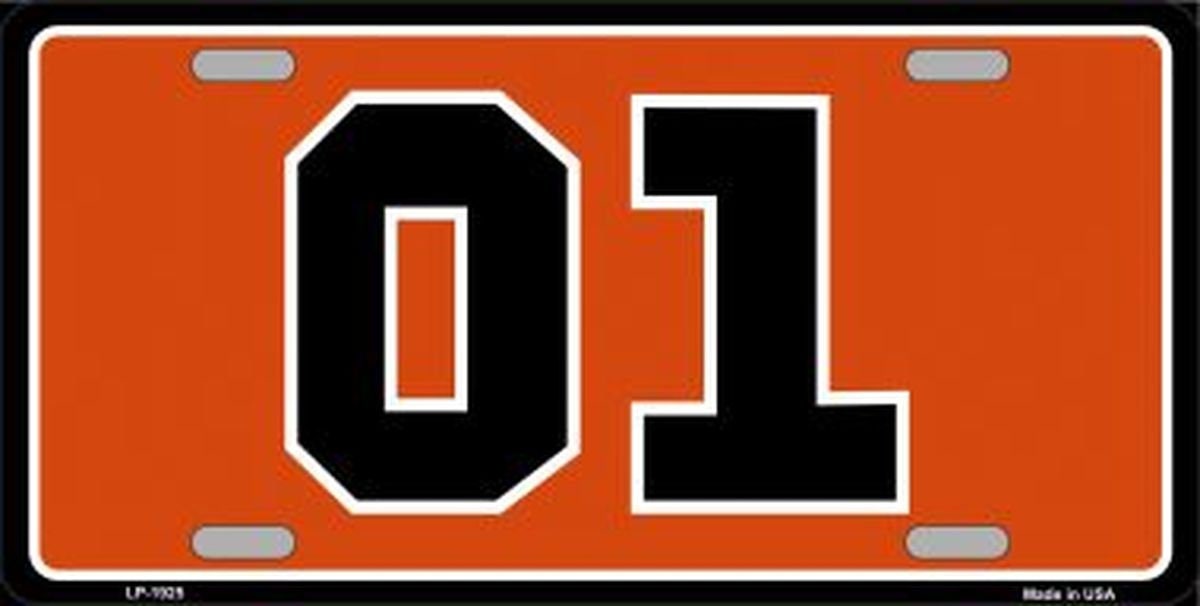 01 DUKES OF HAZARD Metal License Plate General Lee Hazzard County Craft Supply