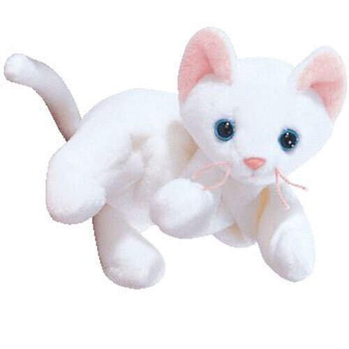 FLIP The White Cat Ty Beanie Baby Retired Beanbag Plush - New with Tags