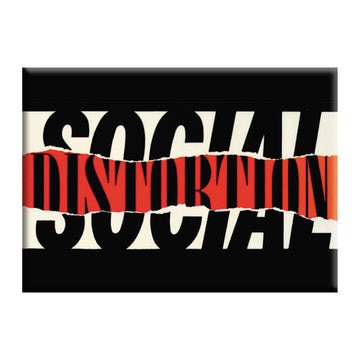 SOCIAL DISTORTION Ripped Logo Magnet - 2.5x3.5 Inch - Magnet for Refrigerators and Lockers - Rock Band Craft Supply(Fridge Magnet)