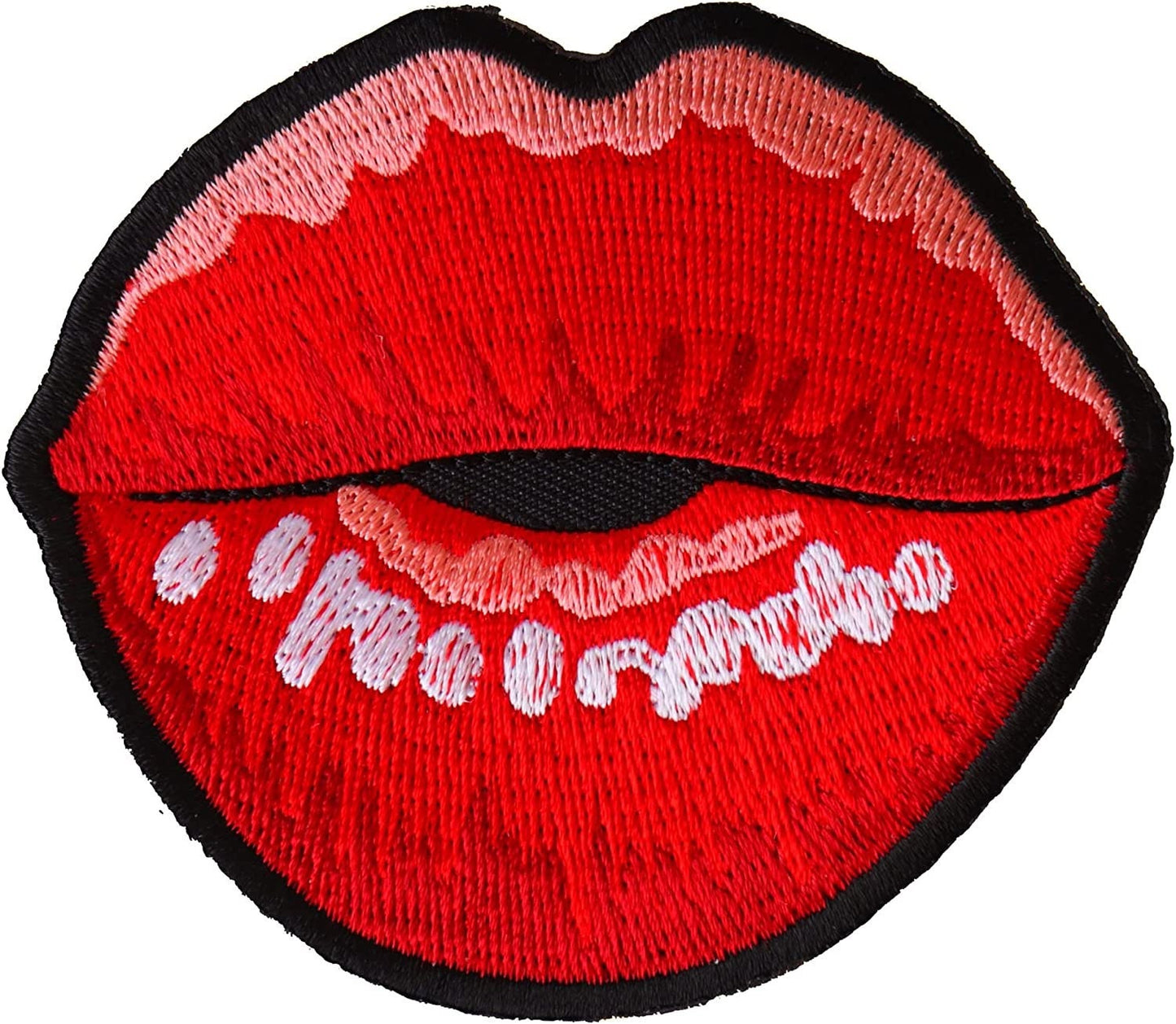 Kissing Lips Small Patch - 3x2.7 inch – Motorcycle Embroidered Patch Appliqué Craft Supply
