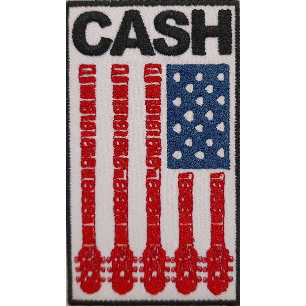 JOHNNY CASH American Flag Patch - 3 Inch - Legendary Country Singer Embroidered Patch Applique Craft Supply - Officially Licensed