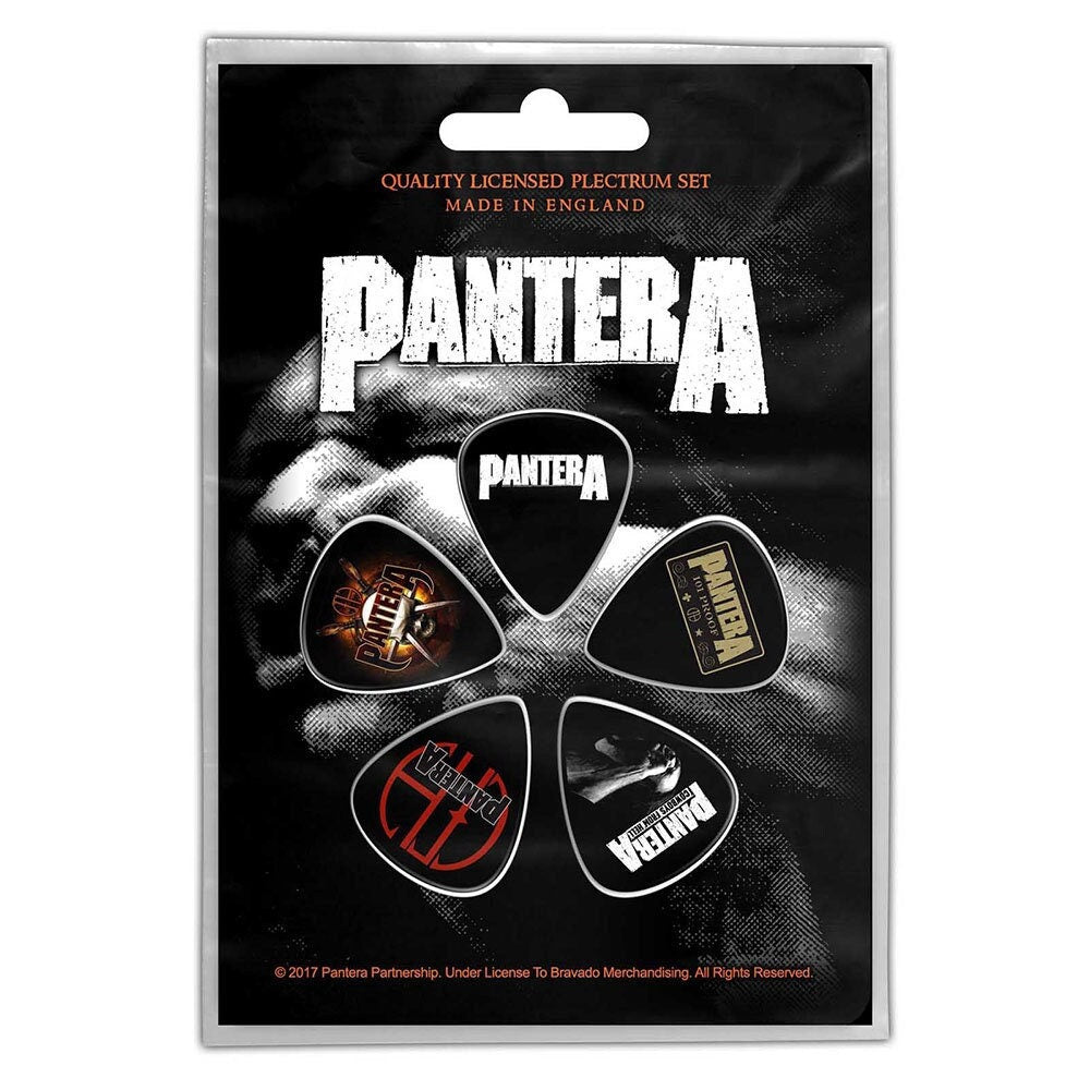 PANTERA Guitar Pick 5 Piece Set - Pantera Vulgar Display of Power Heavy Metal Band - Plectrum Set Craft Supply - Officially Licensed