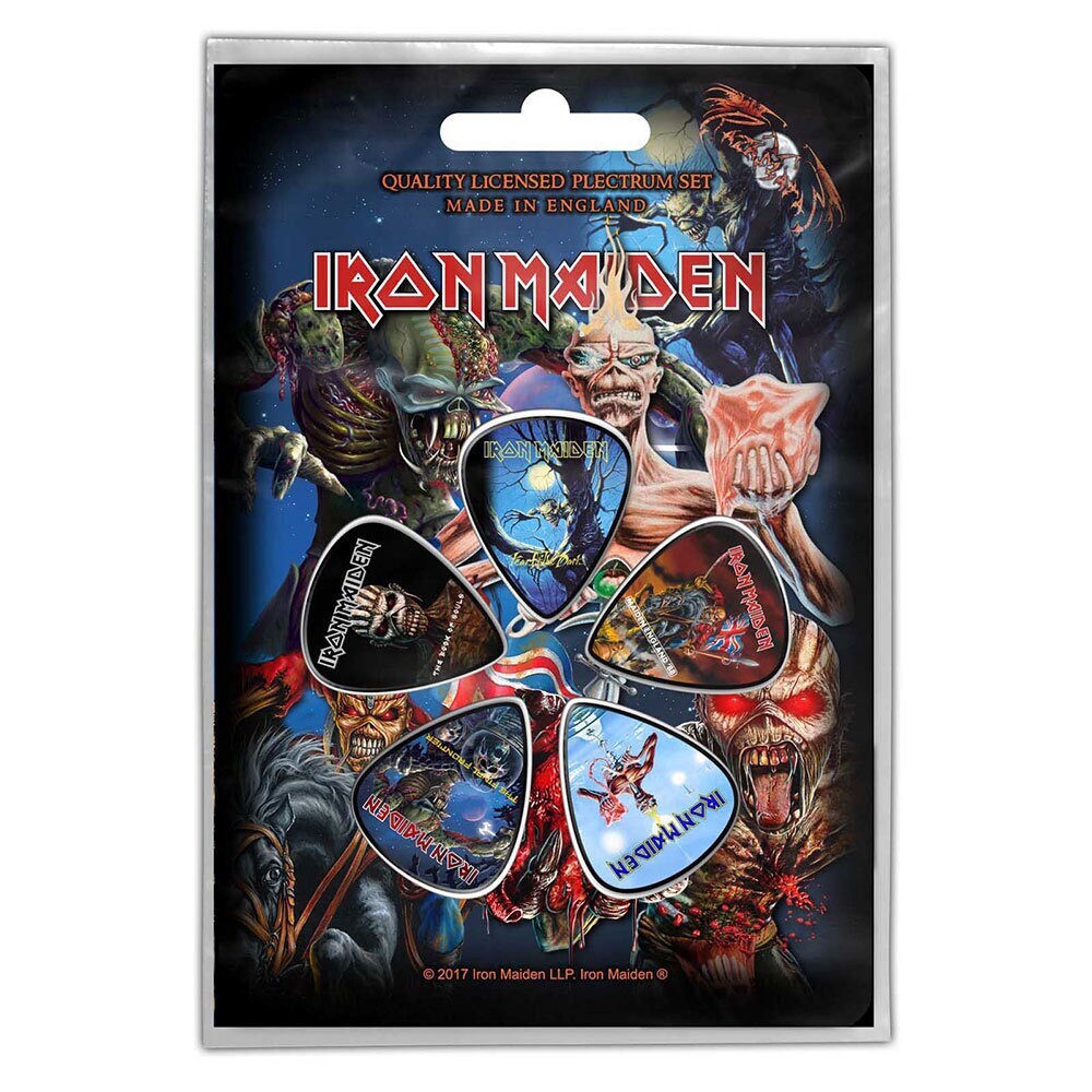 IRON MAIDEN Guitar Pick 5 Piece Set - Iron Maiden Later Albums Metal Band - Plectrum Set Craft Supply - Officially Licensed