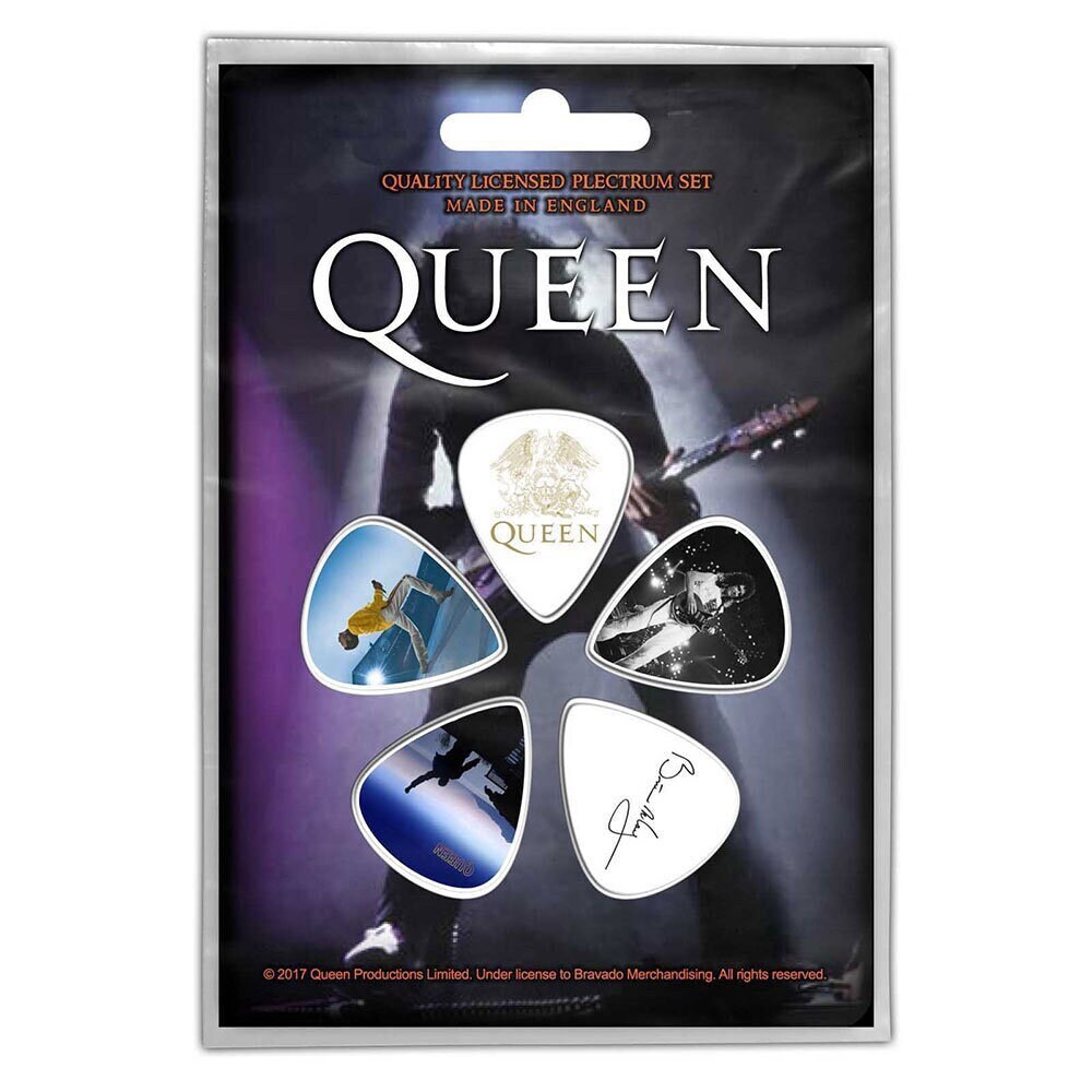 QUEEN Guitar Pick 5 Piece Set - Queen Brian May Freddie Mercury London Rock Band - Plectrum Set Craft Supply - Officially Licensed