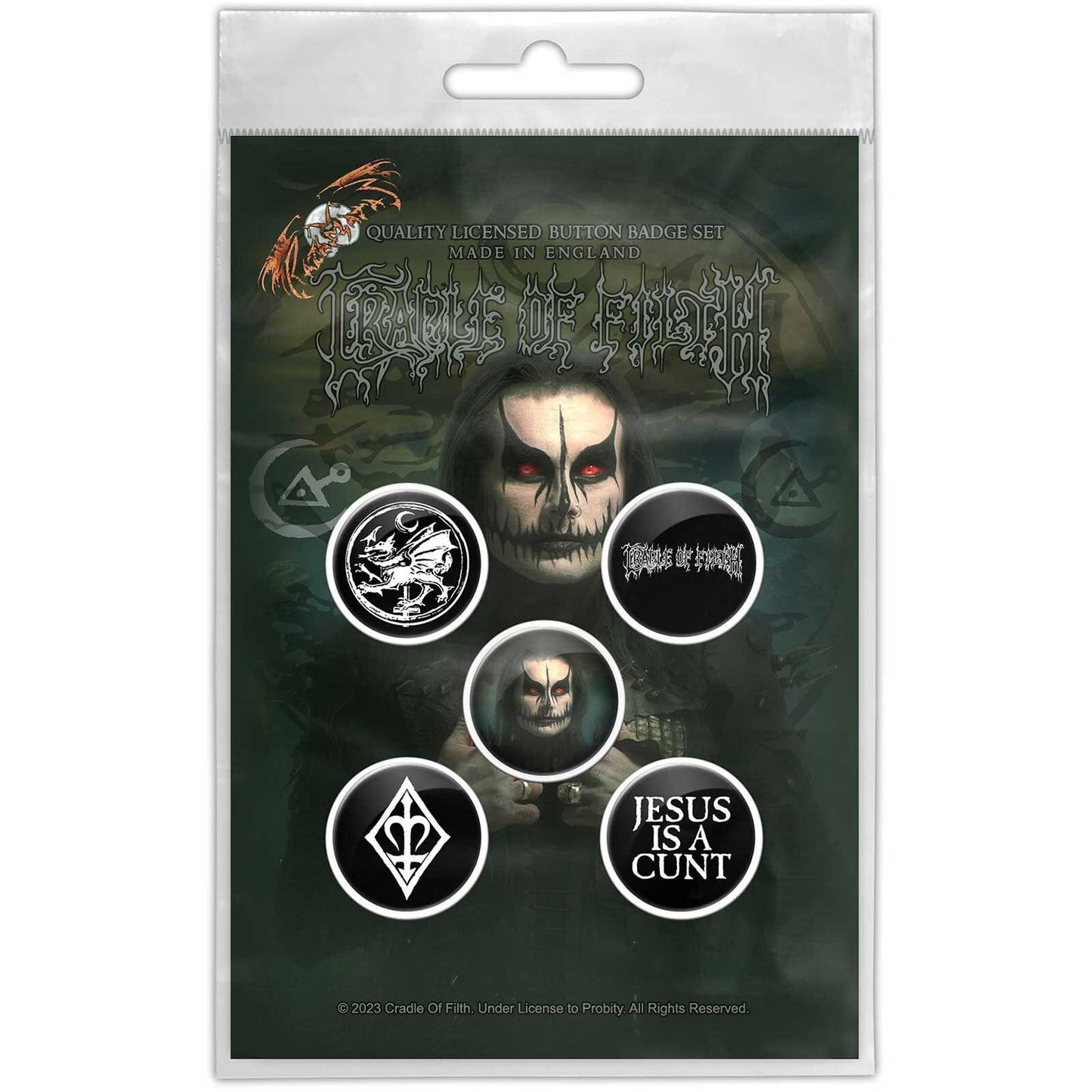 CRADLE OF FILTH Button Badge 5 Piece Set - Each Badge Approx 1 Inch - Hammer Of The Witches/Dani - Pinback Badge Button Pack Set
