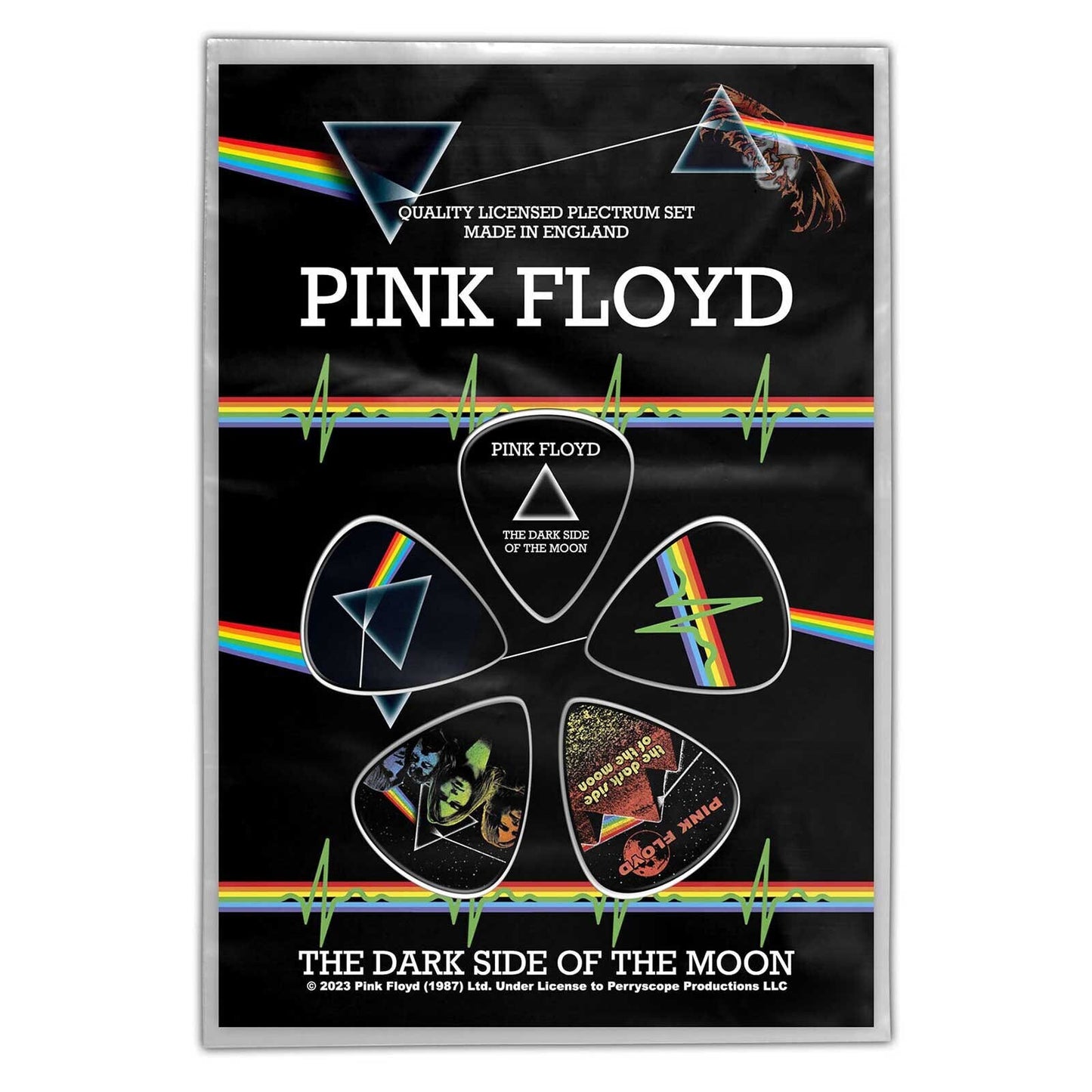 PINK FLOYD Guitar Pick 5 Piece Set - Pink Floyd Dark Side Of The Moon DSOM Rock Band - Plectrum Set Craft Supply - Officially Licensed