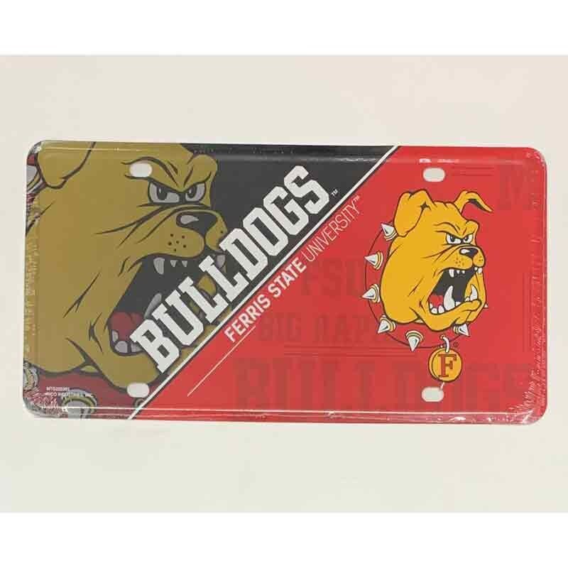 FERRIS STATE UNIVERSITY Bulldogs Deluxe Metal License Plate Sign Novelty Vanity Craft Supply