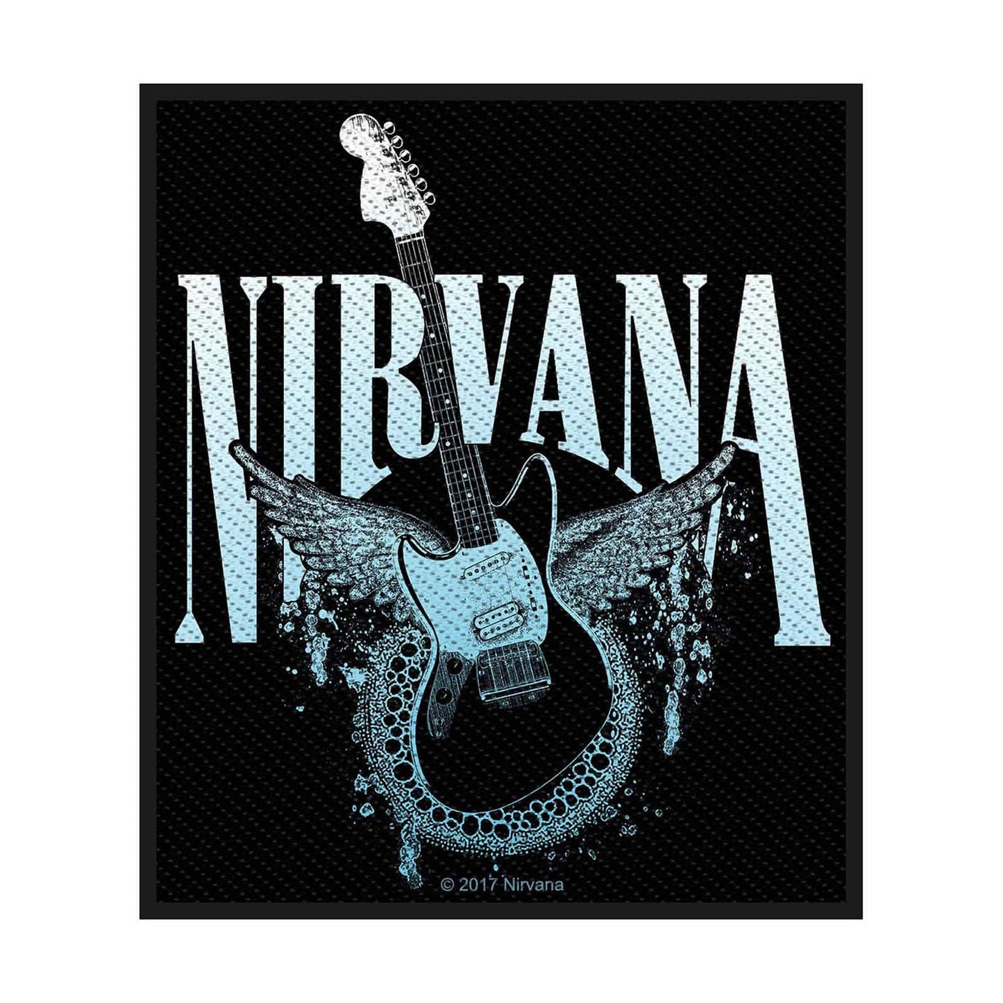 NIRVANA Patch - 3x4 Inch - Kurt Cobain Nirvana Guitar Rock Band Logo Embroidered Patch Applique Craft Supply - Officially Licensed