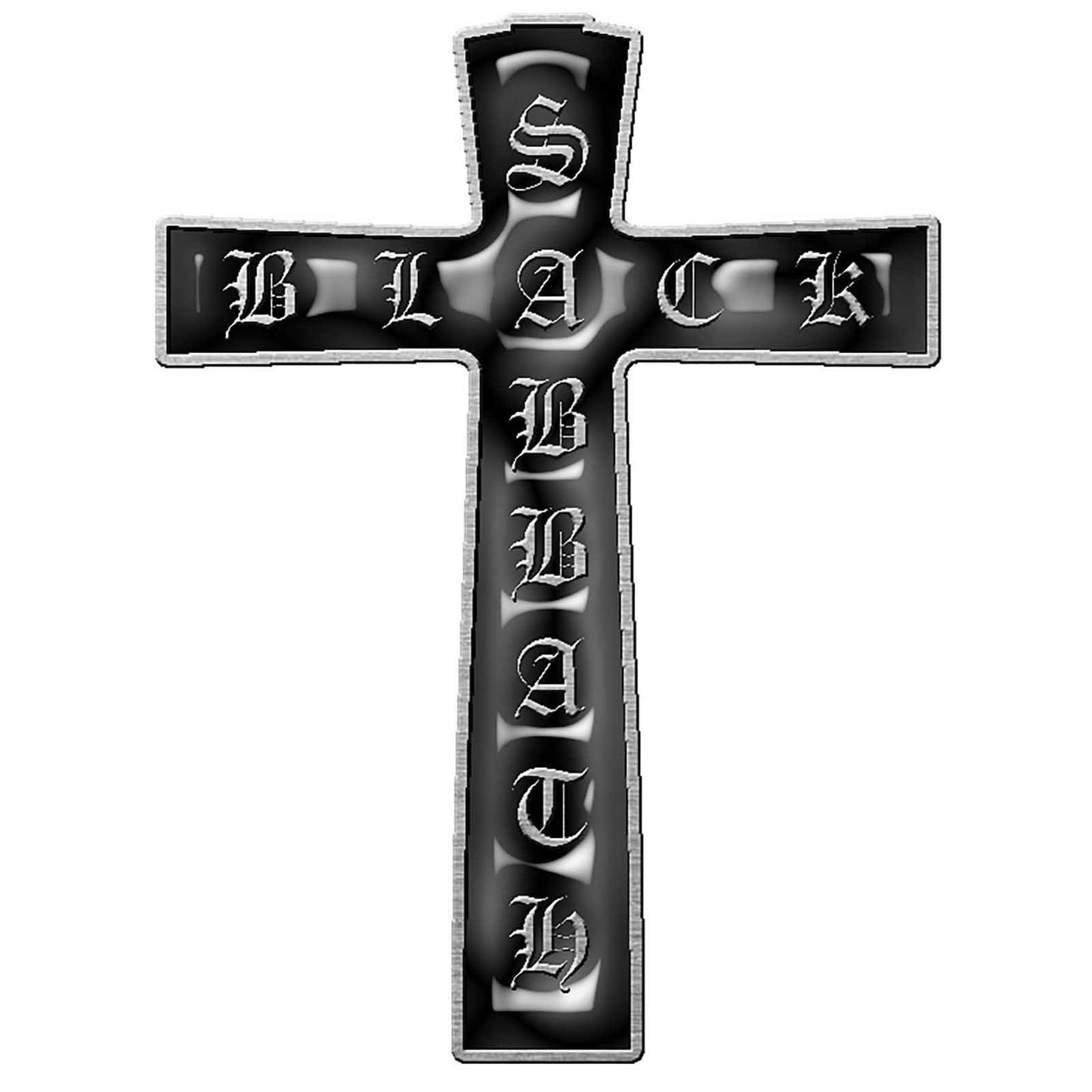 BLACK SABBATH Enamel Metal Pin Badge - Approx 1 Inch - Black Sabbath Cross - Pinback Badge Button Lapel With Butterfly Clutch Attachment