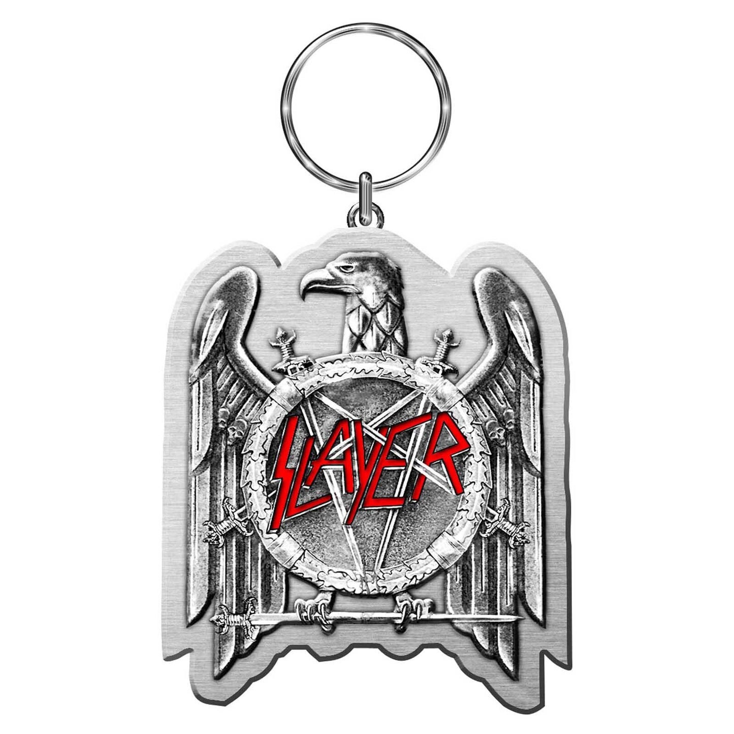 SLAYER Metal Keychain - Slayer Eagle Design Thrash Metal Band Logo - Rock Band Keyring Keyfob