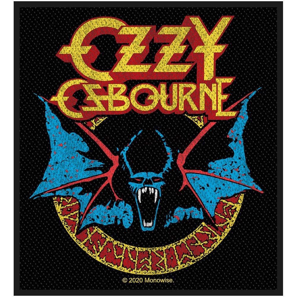 OZZY OSBOURNE Patch - 4x3.5 Inch - Ozzy Osbourne Bat Logo Rock Band Embroidered Patch Applique Craft Supply - Officially Licensed